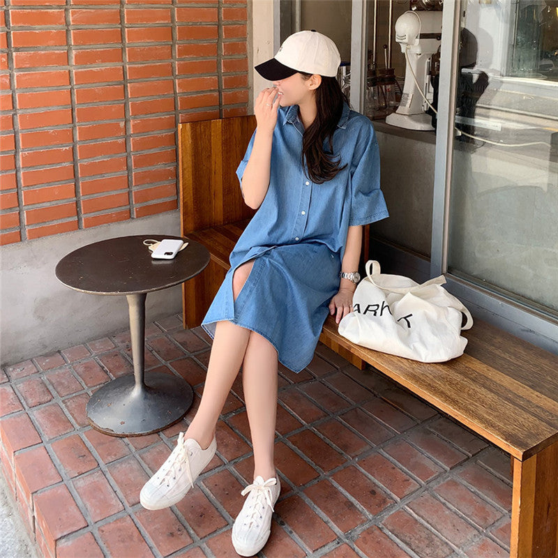 Women's Loose Retro Denim Dress Cardigan