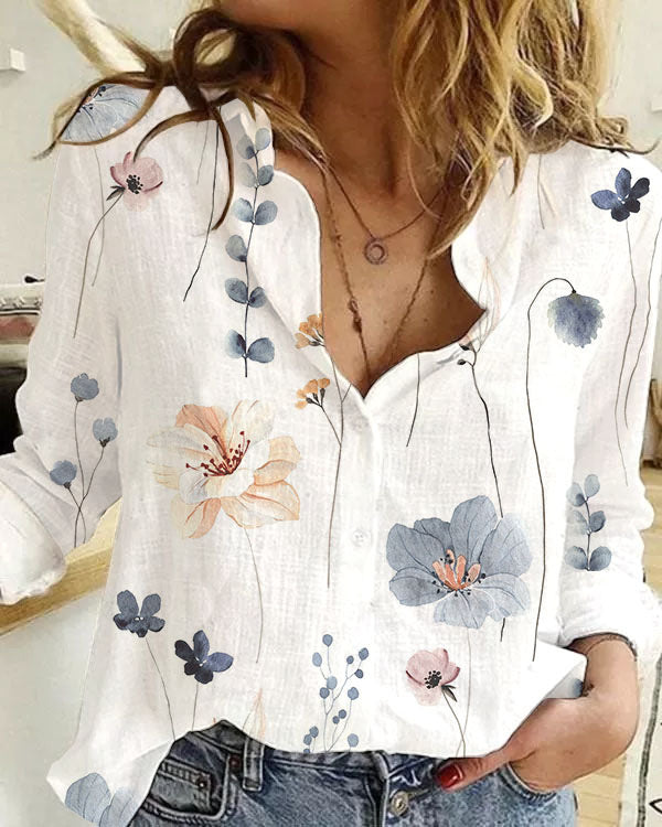Loose V-neck blouse
