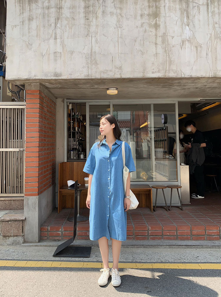 Women's Loose Retro Denim Dress Cardigan