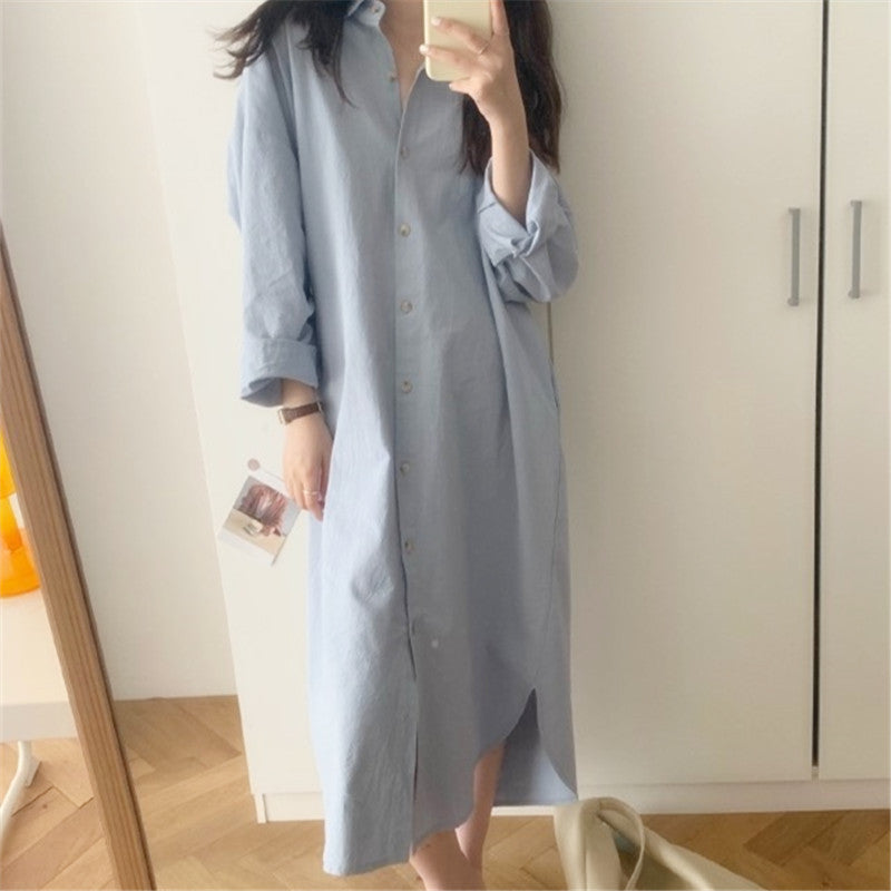Cotton And Linen Elegant Idle Style Long Shirt Cardigan