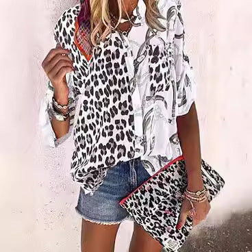 Loose V-neck blouse